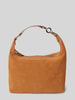 Marc O'Polo Crossbody Bag aus weichem Velours-Rindleder mit golden glänzenden Details Camel