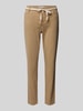 Rosner Slim fit stoffen broek met strikceintuur, model 'ALISA' Camel