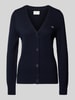 Gant Strickjacke mit Label-Stitching Dunkelblau