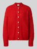 ICHI relaxed fit gebreid jack met wol model 'Belablue' Rood
