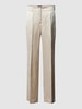 Cambio Straight leg stoffen broek met persplooien, model 'AMELIE' Zand