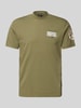 Napapijri T-shirt z naszywką z logo model ‘AMUNDSEN’ Oliwkowy