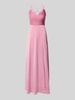 V.M. Abendkleid mit V-Ausschnitt und gekreuzten Trägern Rosa