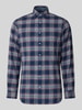 Christian Berg Men Slim Fit Freizeithemd mit Kentkragen Jeansblau Melange