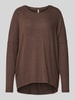 Soyaconcept Sweatshirt mit geripptem Rundhalsausschnitt Modell 'Biara' Schoko Melange