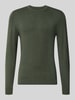 MCNEAL Strickpullover mit geripptem Rundhalsausschnitt Khaki Melange