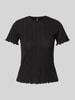 Pieces Regular fit T-shirt van katoenmix, model 'FIA' Zwart