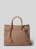Liu Jo White Tote Bag mit Allover-Logo-Detail Modell 'Manhattan' Mittelbraun