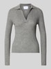 Style Icon Collection Ribgebreide pullover van wol  Middengrijs gemêleerd