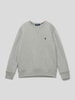 Polo Ralph Lauren Teens Sweatshirt in Melange-Optik mit Label-Stitching Mittelgrau Melange