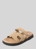 Steve Madden Leren slippers met klittenband, model 'MISSILE' Taupe