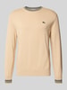 Lacoste Regular fit gebreide pullover van zuiver katoen Beige