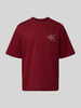 Calvin Klein Jeans Regular Fit T-Shirt mit Logo-Stitching Modell 'Micro' Bordeaux
