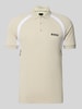 BOSS Green Slim fit poloshirt met korte knoopsluiting, model 'PL_TOC SPIN CB' Beige