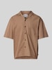REVIEW Koszula casualowa z listwą guzikową Ziemisty brązowy