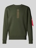 Alpha Industries Sweatshirt mit Label-Print Oliv