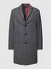 Tommy Hilfiger Lange jas met logodetail, model 'DRESSED CASUAL WOOL MIX' Grafiet