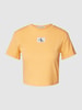 Calvin Klein Jeans T-Shirt in Feinripp-Optik Modell 'BADGE' Orange
