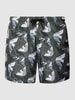 Emporio Armani Regular Fit Badehose mit Allover-Logo-Print Oliv