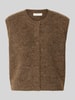 Selected Regular Fit Weste aus Woll-Mix mit Alpaka-Anteil Modell 'LULU' Mittelbraun