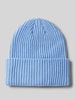 Pieces Beanie aus Rippstrick mit Umschlag Modell  'HEXO' Hellblau