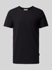 Casual Friday T-Shirt mit geripptem Rundhalsausschnitt Black