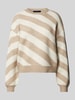 Vero Moda Strickpullover mit diagonalem Streifenmuster Modell 'LARA' Taupe