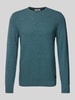 s.Oliver RED LABEL Regular Fit Strickpullover aus reiner Baumwolle mit Strukturmix Petrol