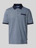 bugatti Poloshirt met labeldetail Blauw