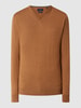 Christian Berg Men Pullover aus Wollmischung  Cognac meliert