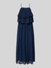 Vila Maxikleid mit Volants Modell 'CHIFFON' Marine