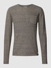 Blend Strickpullover in Melange-Optik Marineblau