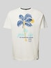 Lerros T-shirt met motief- en statementprint Offwhite