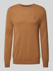 Polo Ralph Lauren Gebreide pullover van lanawol met ronde hals Lichtbruin