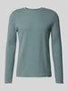 MCNEAL Longsleeve mit geripptem Rundhalsausschnitt Rauchblau Melange