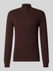 ROY ROBSON Slim Fit Strickpullover aus Baumwoll-Mix mit Viskose-Anteil Dunkelrot
