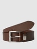 BOSS Riem in leerlook  Donkerbruin