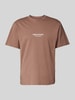 Jack & Jones T-Shirt mit Label-Print Modell 'VESTERBRO' Taupe