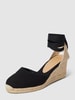 Castañer Wedges met vetersluiting, model 'CARINA' Zwart