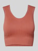 BORN LIVING YOGA Crop Top mit Rundhalsausschnitt Rostrot