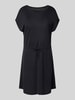 Only Getailleerde knielange jurk van viscosemix, model 'HANNAH' Zwart