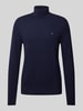 Tommy Hilfiger Rollkragenpullover mit Logo-Stitching Modell 'PIMA' Marine