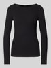 OPUS Longsleeve mit U-Boot-Ausschnitt Modell 'Sovke' Black