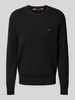 Tommy Hilfiger Strickpullover mit Logo-Stitching Black