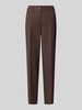 Betty Barclay slim fit bandplooibroek met persplooien Donkerbruin
