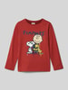 s.Oliver RED LABEL Regular Fit Langarmshirt aus reiner Baumwolle mit Peanuts®-Print Rostrot