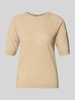 MM Regular fit gebreide pullover van een mix van wol en kasjmier, model 'YEN' Beige