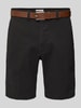 Jack & Jones Regular Fit Chino-Shorts mit Gürtel Modell 'MARCO FRANCO' Black