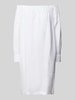 0039 Italy Knielanges Off-Shoulder-Leinenkleid mit Manschetten Offwhite