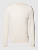 BOSS Strickpullover mit Rundhalsausschnitt Modell 'Bjarno' Offwhite